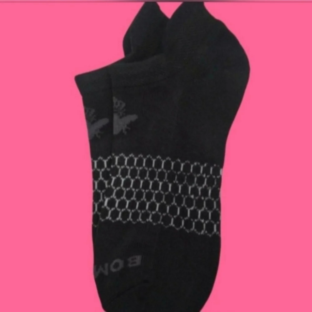 Bombas Ankle Socks Large 3 Pair Unisex Womens & Mens Honeycomb Black/Grey BNWT - Picture 2 of 12
